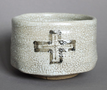 E-Shino Chawan christliches Kreuz Momoyama AA