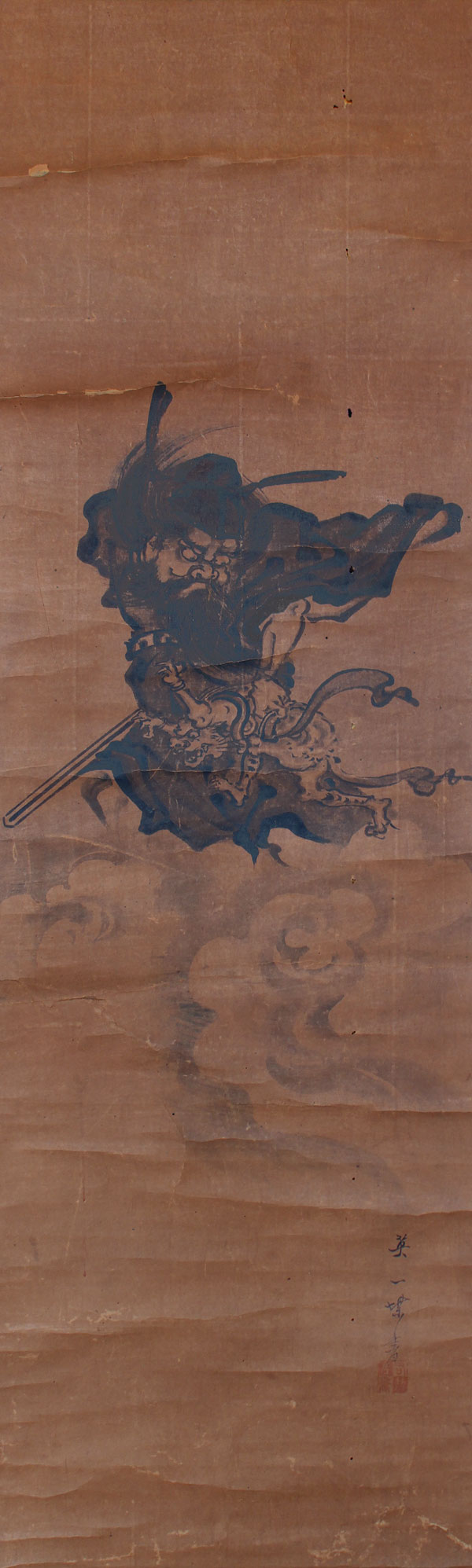 Shoki-und-Oni-Bildrolle-antik-Japan-KAK141B