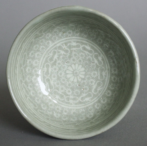 Guinomi Sakeschale Mishima Seladon Keramik O
