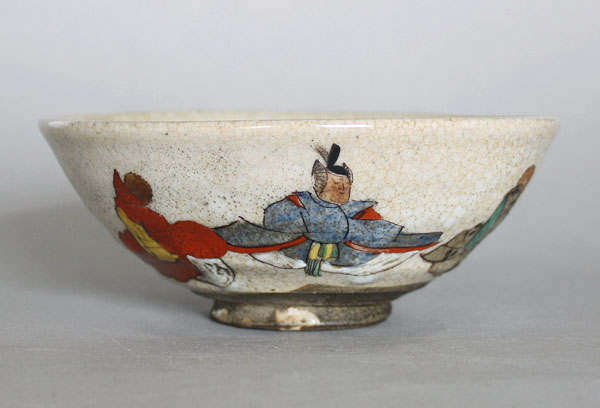 Teeschale antik Kiyomizu Bemalung Personen Japan B
