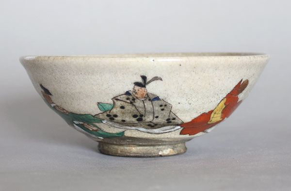 Teeschale antik Kiyomizu Bemalung Personen Japan C