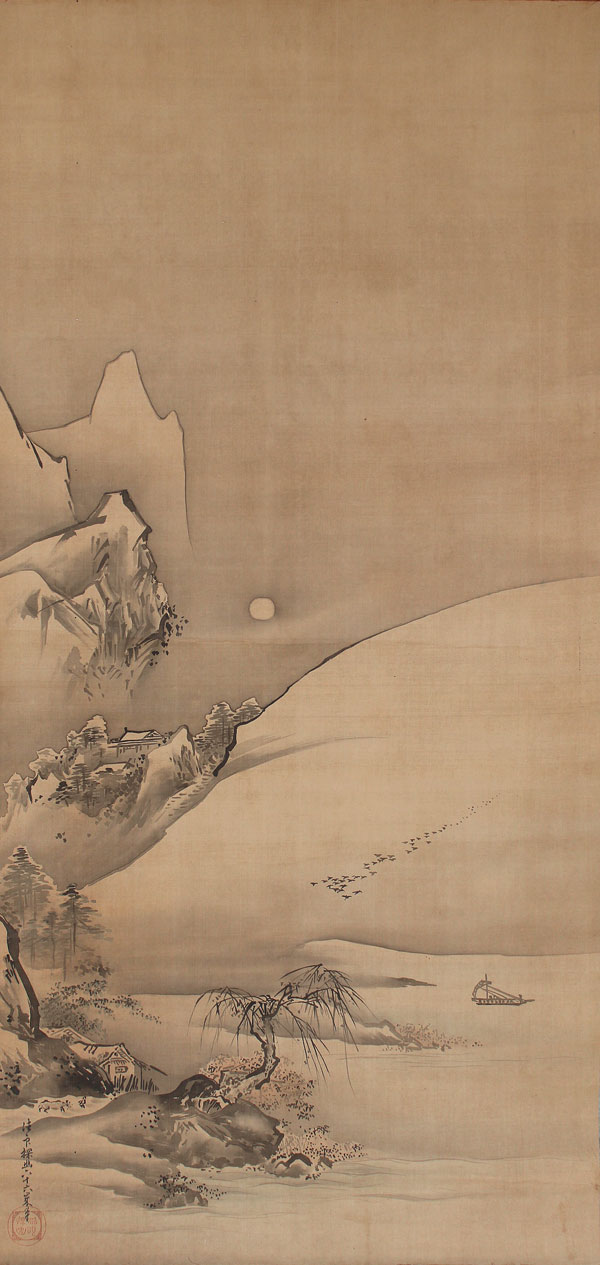 Kano-Tanyo-Morinobu-Bildrolle-antik-Japan-KAK138B