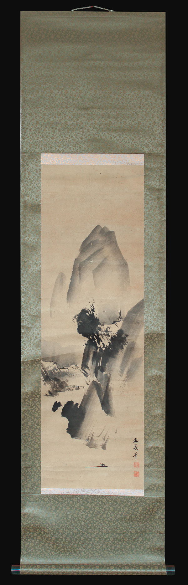 Bildrolle-Sansui-Landschaft-antik-Japan-KAK140A