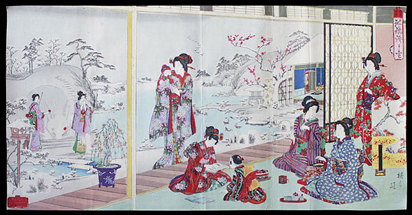 Farbholzschnitt Meiji Japan