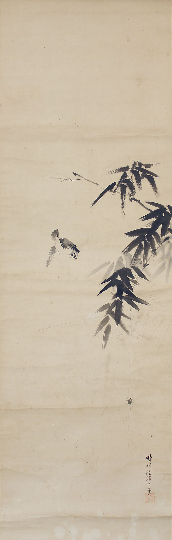 Kano-Osanobu-Bildrolle-antik-Japan-KAK151B